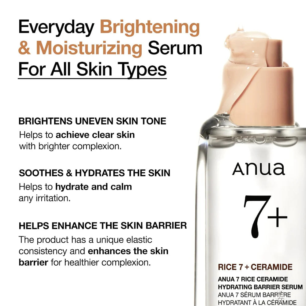 anua 7 Rice Ceramide Hydrating Barrier Serum ifo