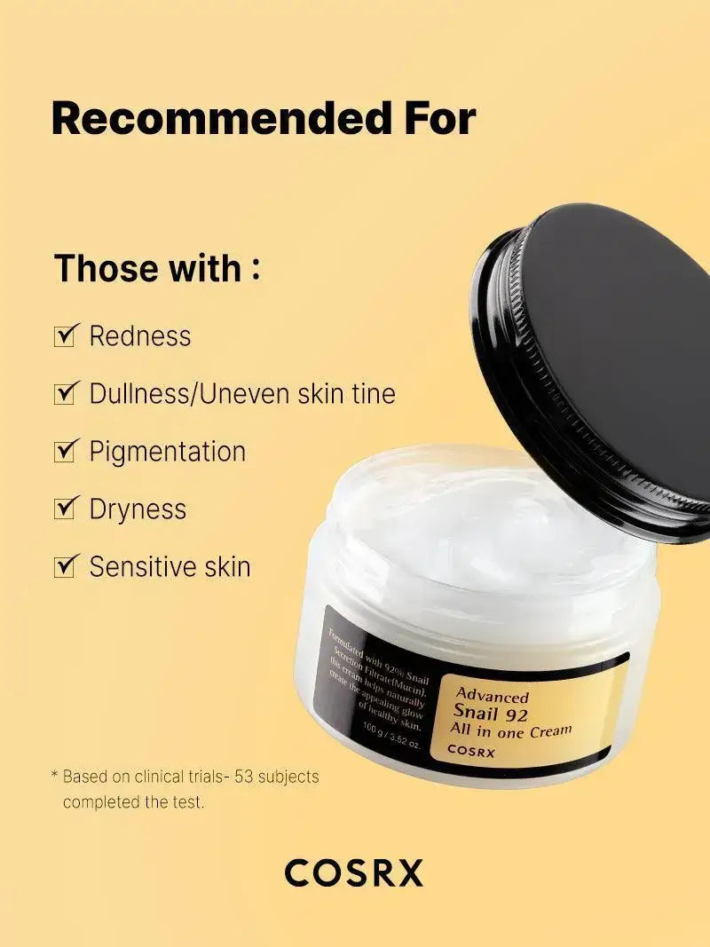 COSRX Advanced Snail 92 All-in-One Cream benefits