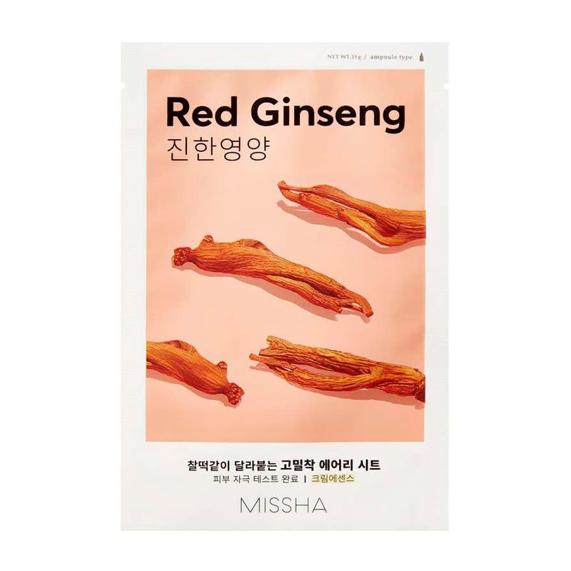 Missh AIry Fit Sheet Mask Red Ginseng på en hvid baggrund