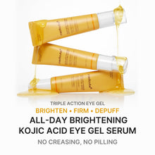 Medicube Kojic Acid Turmeric Vita Eye Gel Serum – tre tuber med produktnavn