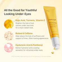 Medicube Kojic Acid Turmeric Vita Eye Gel Serum – nøgleingredienser: kojicsyre, gurkemeje, C-vitamin og koffein