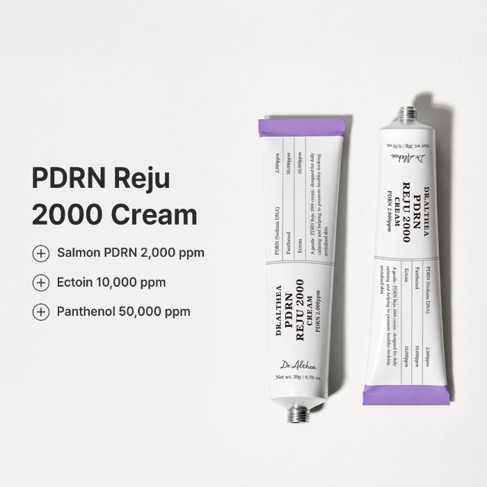 Dr.Althea PDRN Reju 2000 Cream – tuben med indholdsangivelser for PDRN, ectoin og panthenol