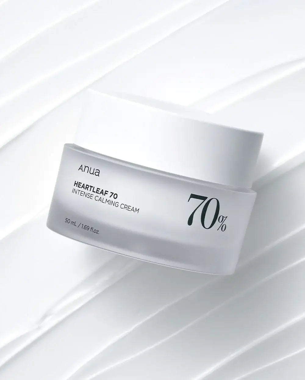 Anua Heartleaf 70% Intensive Calming Cream – Beroligende creme med 70% hjertensblad-ekstrakt, der lindrer rødme og styrker hudbarrieren. 50 ml.