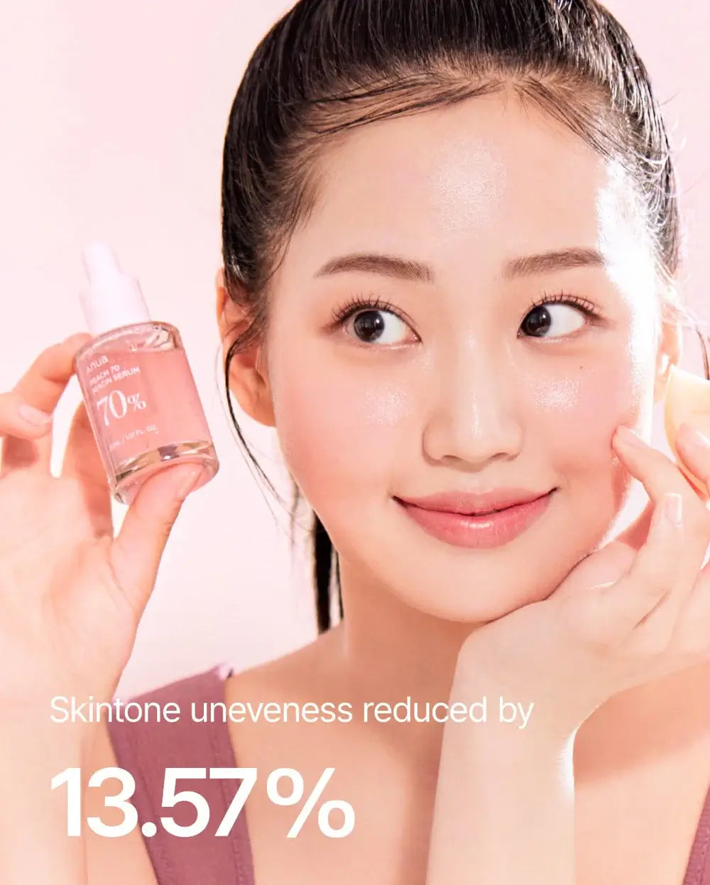 Anua Peach 70 Niacinamide Serum – Opfriskende serum med 70% ferskenekstrakt og niacinamid for en mere ensartet og strålende hud. 30 ml.
