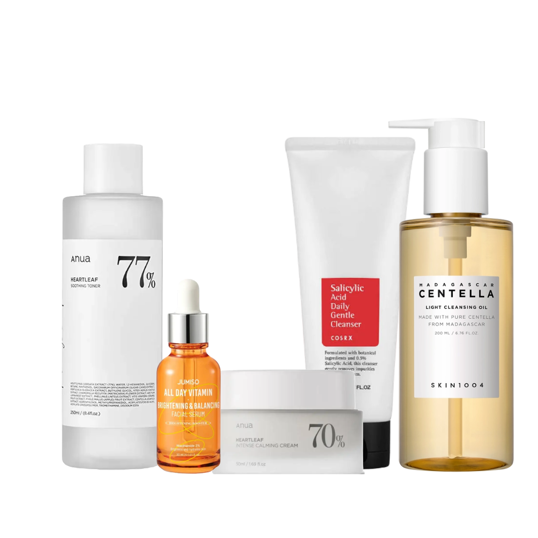 K-Beauty hudpleje pakke til makeup bruger fra komiko. Anua og Skin1004