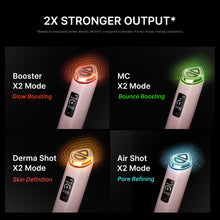 Booster X2, MC X2, Derma Shot X2 og Air Shot X2 tilstande med 2X output
