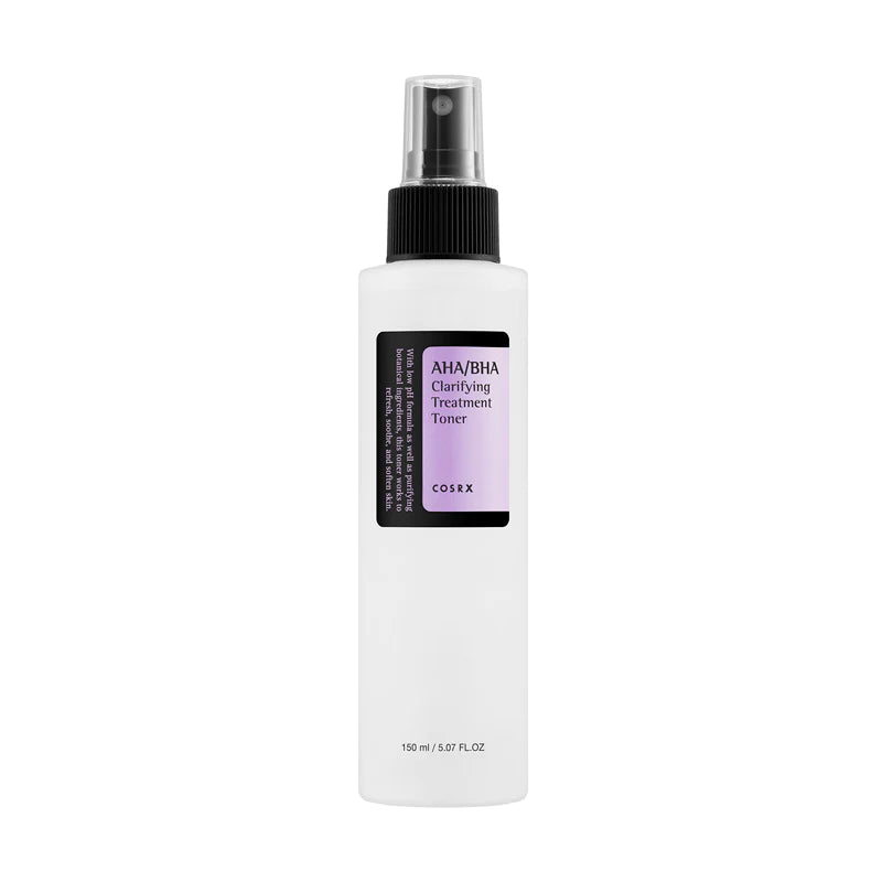 COSRX AHA BHA Clarifying Treatment Toner på en hvid baggrund. 