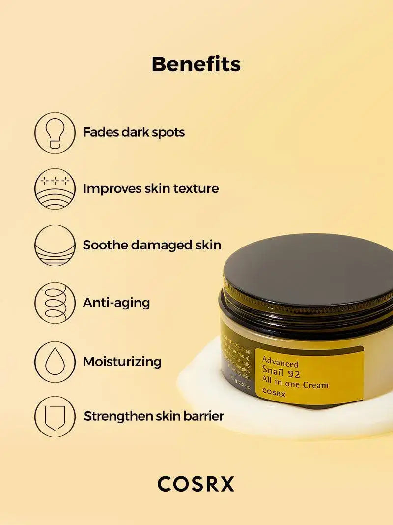 COSRX Advanced Snail 92 All-in-One Cream Benefits 2