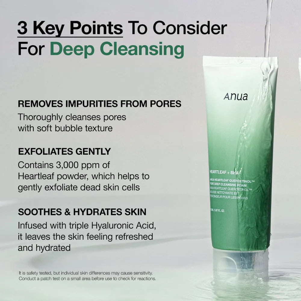 Anua Heartleaf Quercetinol Pore Deep Cleansing Foam 150ml produkt information