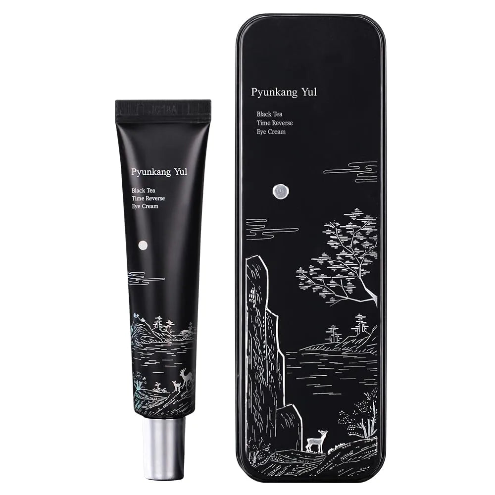 Pyunkang Yul Black Tea Time Reverse Eye Cream – Nærende øjencreme med sort te-ekstrakt, der reducerer fine linjer og forbedrer hudens elasticitet. 25 ml