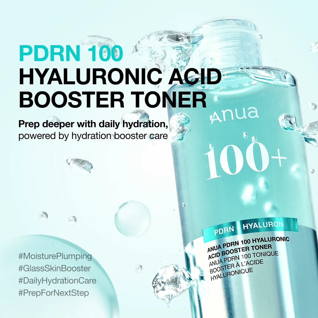 Anua PDRN 100 Hyaluronic Acid Booster Toner – flasken med den vandige toner