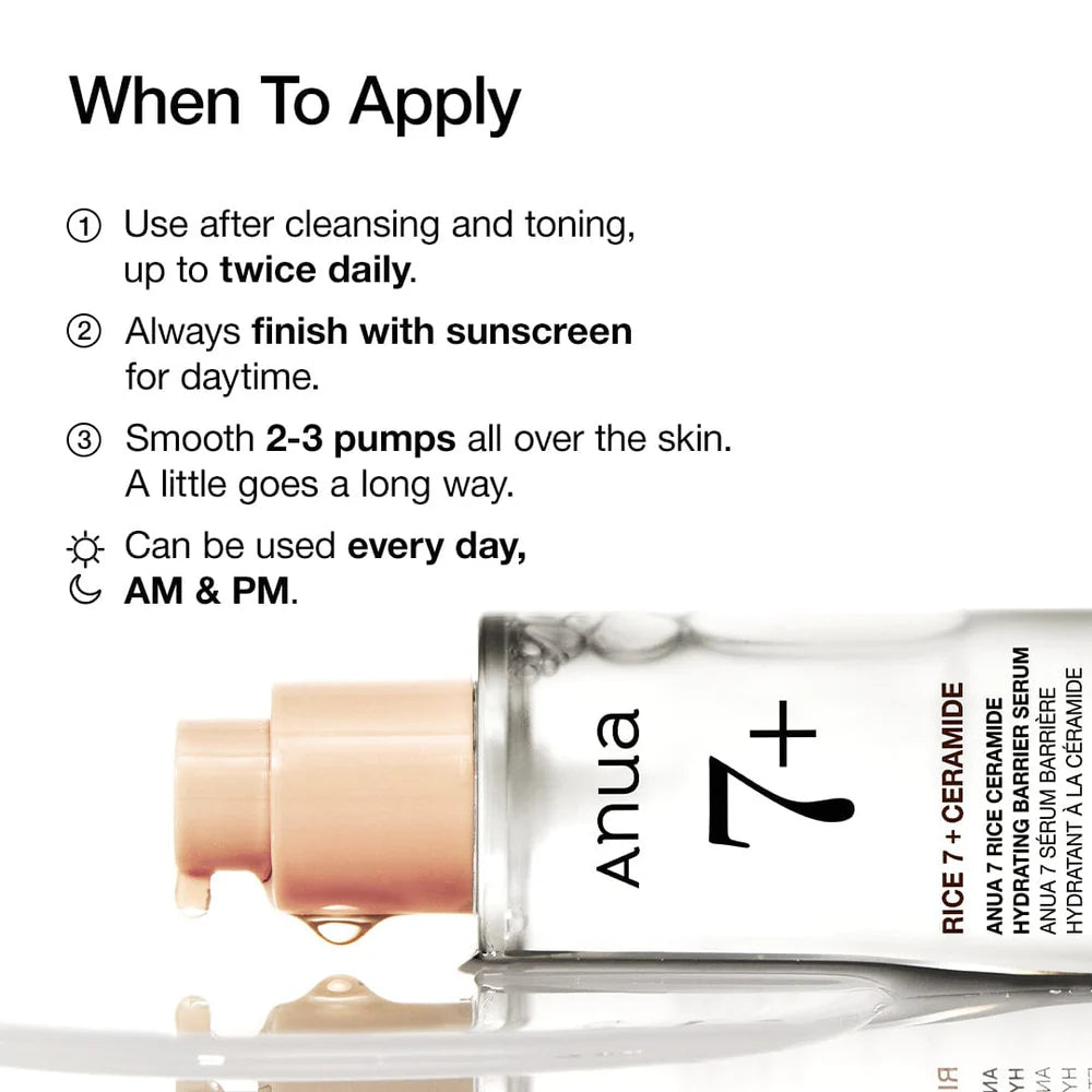 anua 7 Rice Ceramide Hydrating Barrier Serum 