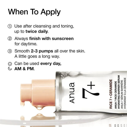 anua 7 Rice Ceramide Hydrating Barrier Serum 