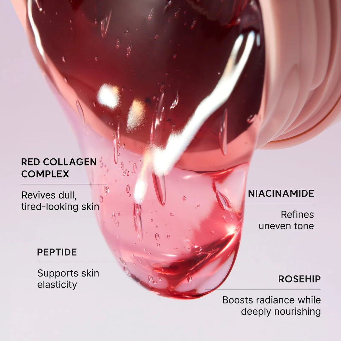 Arencia Fresh Red Smoothie Serum 30 – nøgleingredienser: Red Collagen Complex, niacinamid, peptid og hyben