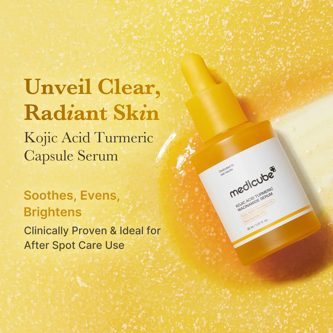 Medicube Kojic Acid Turmeric Niacinamide Serum – flasken med serum og kapsler