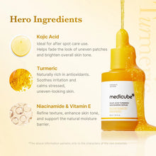 Medicube Kojic Acid Turmeric Niacinamide Serum – nøgleingredienser: kojicsyre, gurkemeje, niacinamid og E-vitamin