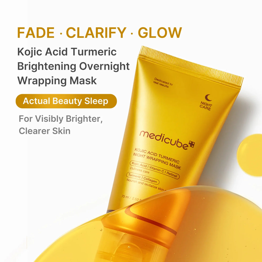 Medicube Kojic Acid Turmeric Night Wrapping Mask – natmaske til en mere ensartet og frisk hudtone
