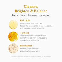 Medicube Kojic Acid Turmeric Toning Cleanser – nøgleingredienser: kojicsyre, gurkemeje og niacinamid