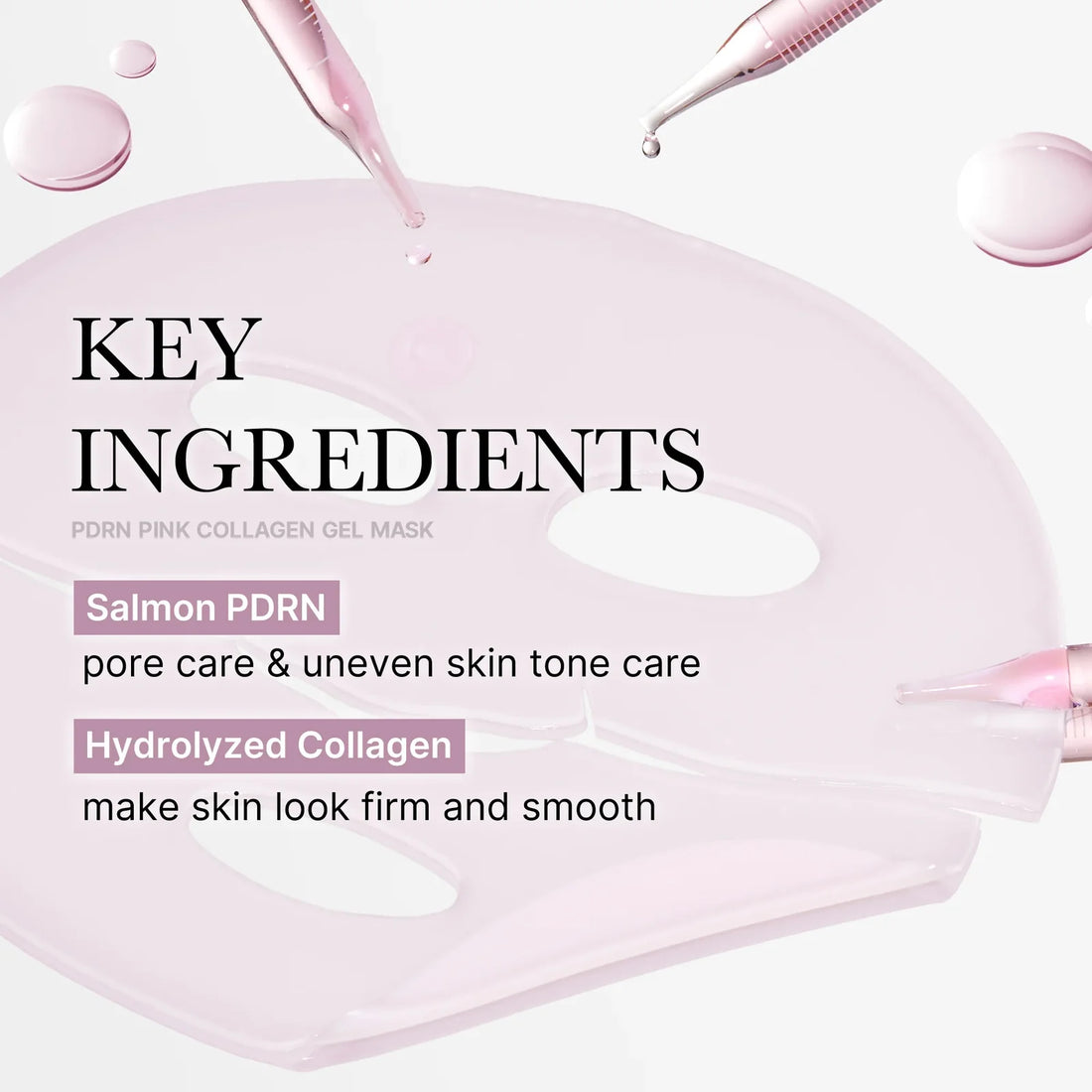 Medicube PDRN Pink Collagen Gel Mask – nøgleingredienser: PDRN fra laks og hydrolyseret kollagen